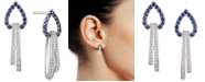 Macy's Sapphire (1/2 ct. t.w.) & Diamond (1/4 ct. t.w.) Looped Drop Earrings in 14k White Gold